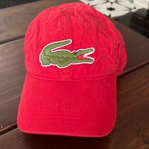 Red Lacoste hat